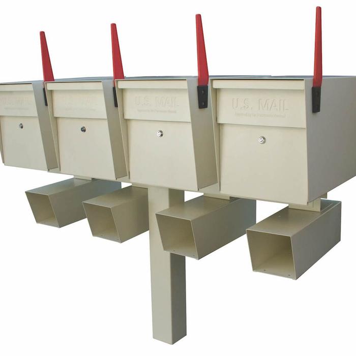 4 Mail Boss High Security Mailboxes with Post White with Newspaper Holders