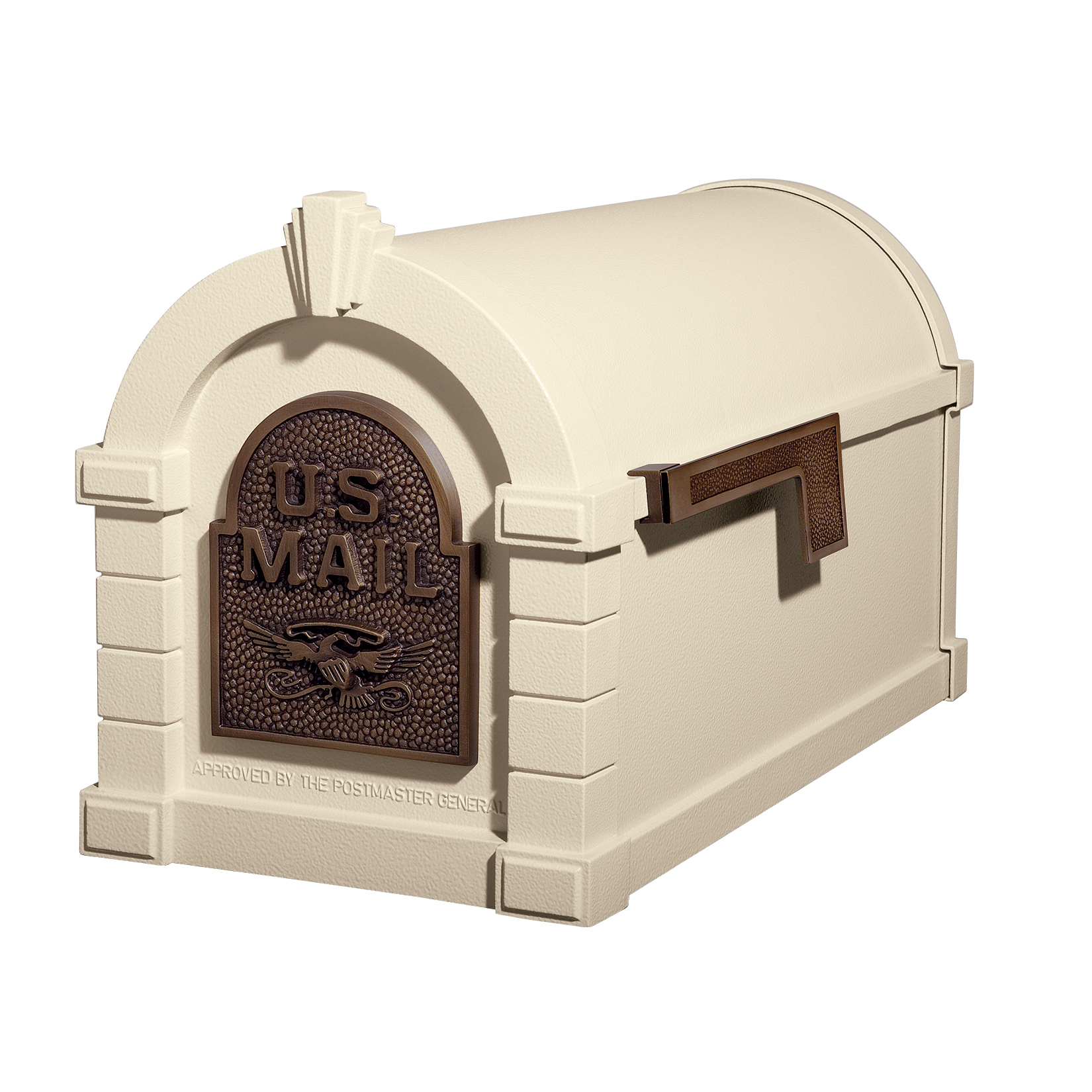 Gaines Eagle Keystone Mailboxes<br />Almond with Antique Bronze