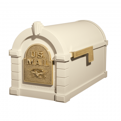 Gaines Eagle Keystone Mailboxes<br >Almond with Polished Brass