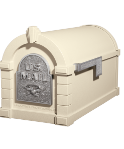 Gaines Eagle Keystone Mailboxes<br />Almond with Satin Nickel
