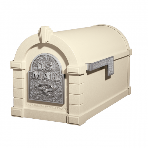 Gaines Eagle Keystone Mailboxes<br >Almond with Satin Nickel