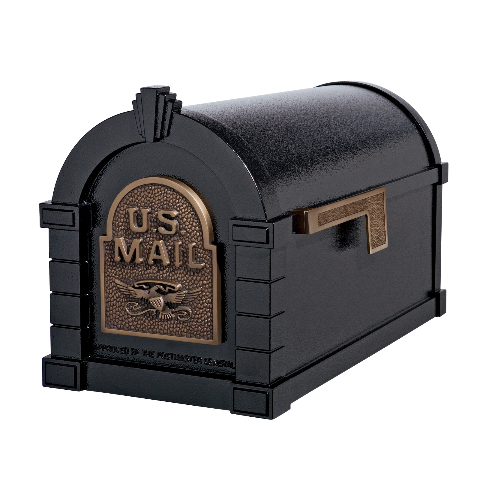 Gaines Eagle Keystone Mailboxes<br >Black with Antique Bronze