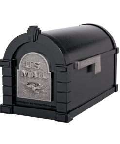 Gaines Eagle Keystone Mailboxes<br />Black with Satin Nickel