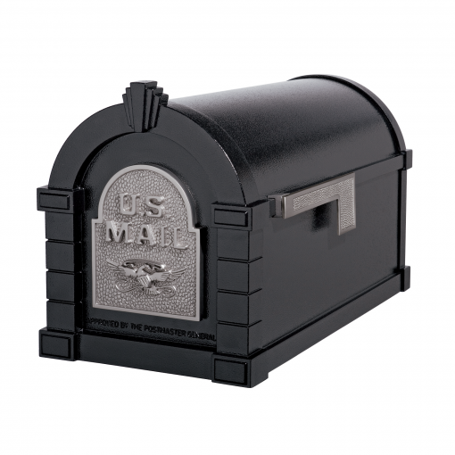 Gaines Eagle Keystone Mailboxes<br />Black with Satin Nickel