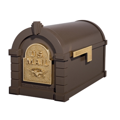 Gaines Eagle Keystone Mailboxes<br >Bronze with Polished Brass