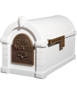 Gaines Eagle Keystone Mailboxes<br /> White with Antique Bronze