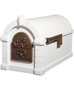 Gaines Eagle Keystone Mailboxes White with Antique Bronze