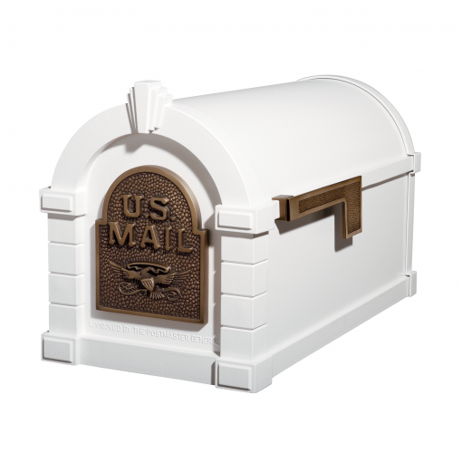 Gaines Eagle Keystone Mailboxes<br > White with Antique Bronze