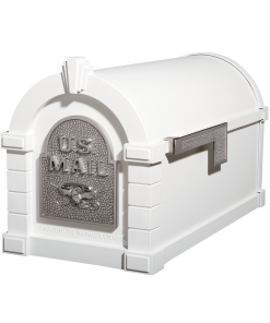 Gaines Eagle Keystone Mailboxes<br />White with Satin Nickel