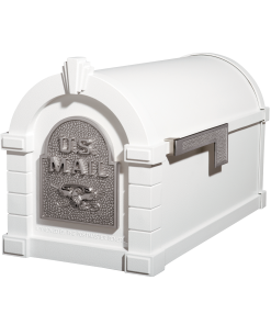 Gaines Eagle Keystone MailboxesWhite with Satin Nickel