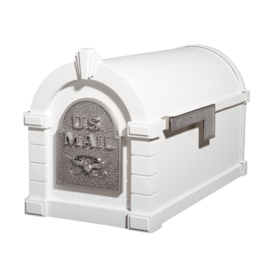 Gaines Eagle Keystone MailboxesWhite with Satin Nickel