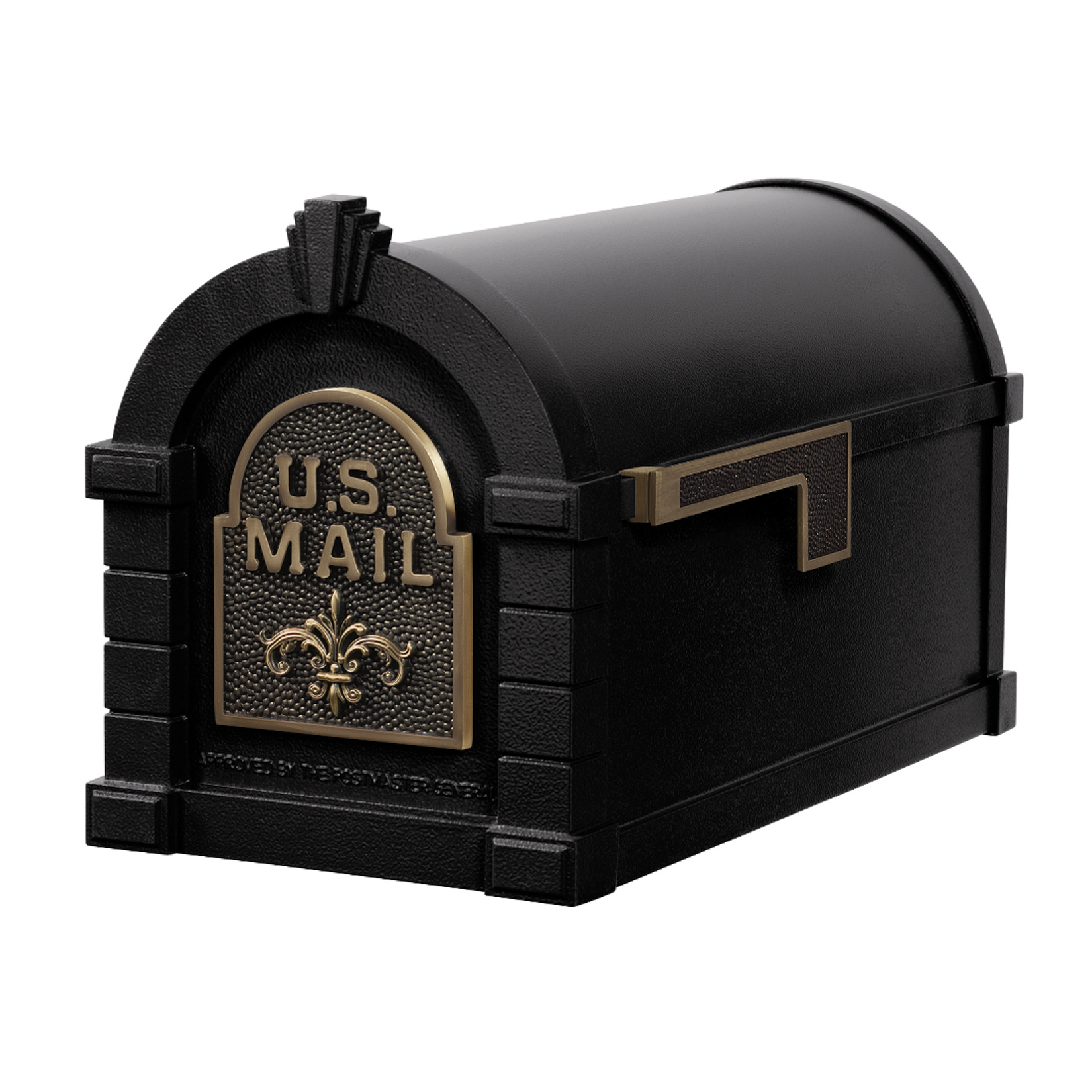 Gaines Fleur De Lis Keystone MailboxesBlack with Antique Bronze
