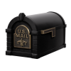 Gaines Fleur De Lis Keystone Mailboxes<br >Black with Antique Bronze