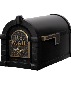 Gaines Fleur De Lis Keystone MailboxesBlack with Antique Bronze