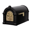 Gaines Fleur De Lis Keystone MailboxesBlack with Polished Brass