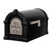 Gaines Fleur De Lis Keystone Mailboxes<br >Black with Satin Nickel