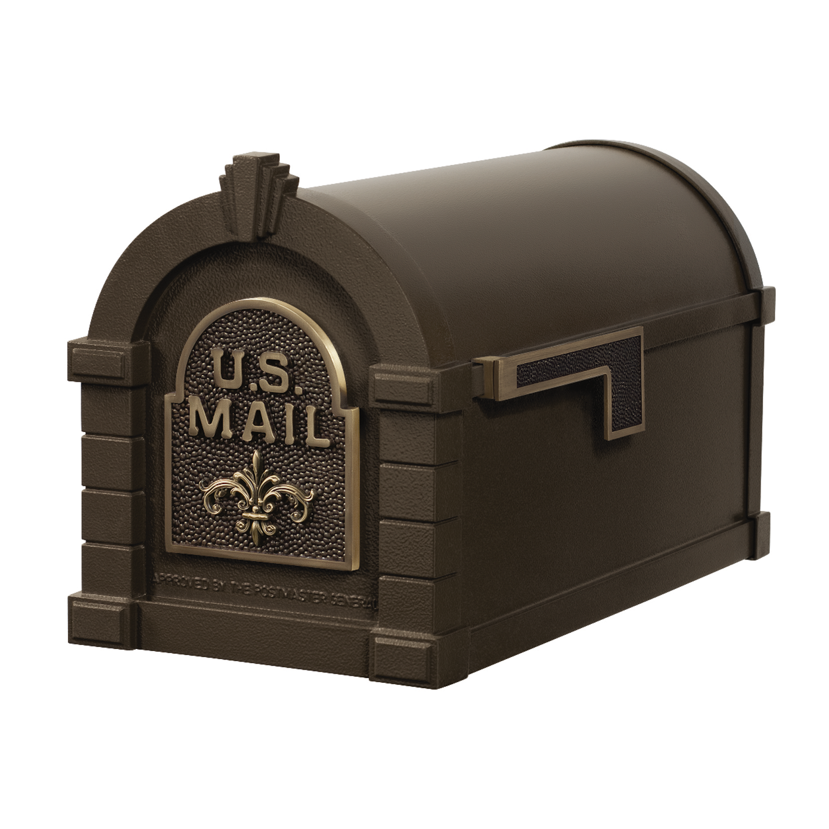 Gaines Fleur De Lis Keystone Mailboxes<br >Bronze with Antique Bronze