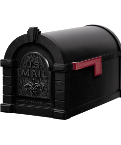 Gaines Fleur De Lis Keystone MailboxesAll Black