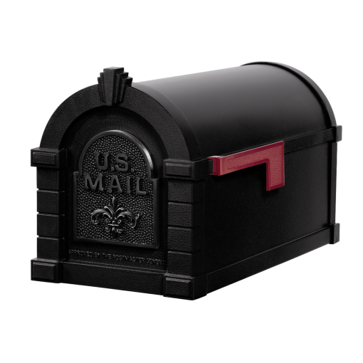 Gaines Fleur De Lis Keystone Mailboxes<br />All Black