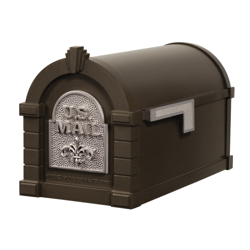 Gaines Fleur De Lis Keystone Mailboxes<br />Bronze with Satin Nickel