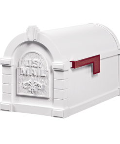 Gaines Fleur De Lis Keystone Mailboxes<br />All White
