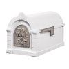 Gaines Fleur De Lis Keystone Mailboxes<br >White with Satin Nickel
