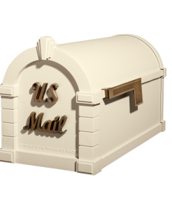 Gaines Signature Keystone Mailboxes<br />Almond with Antique Bronze