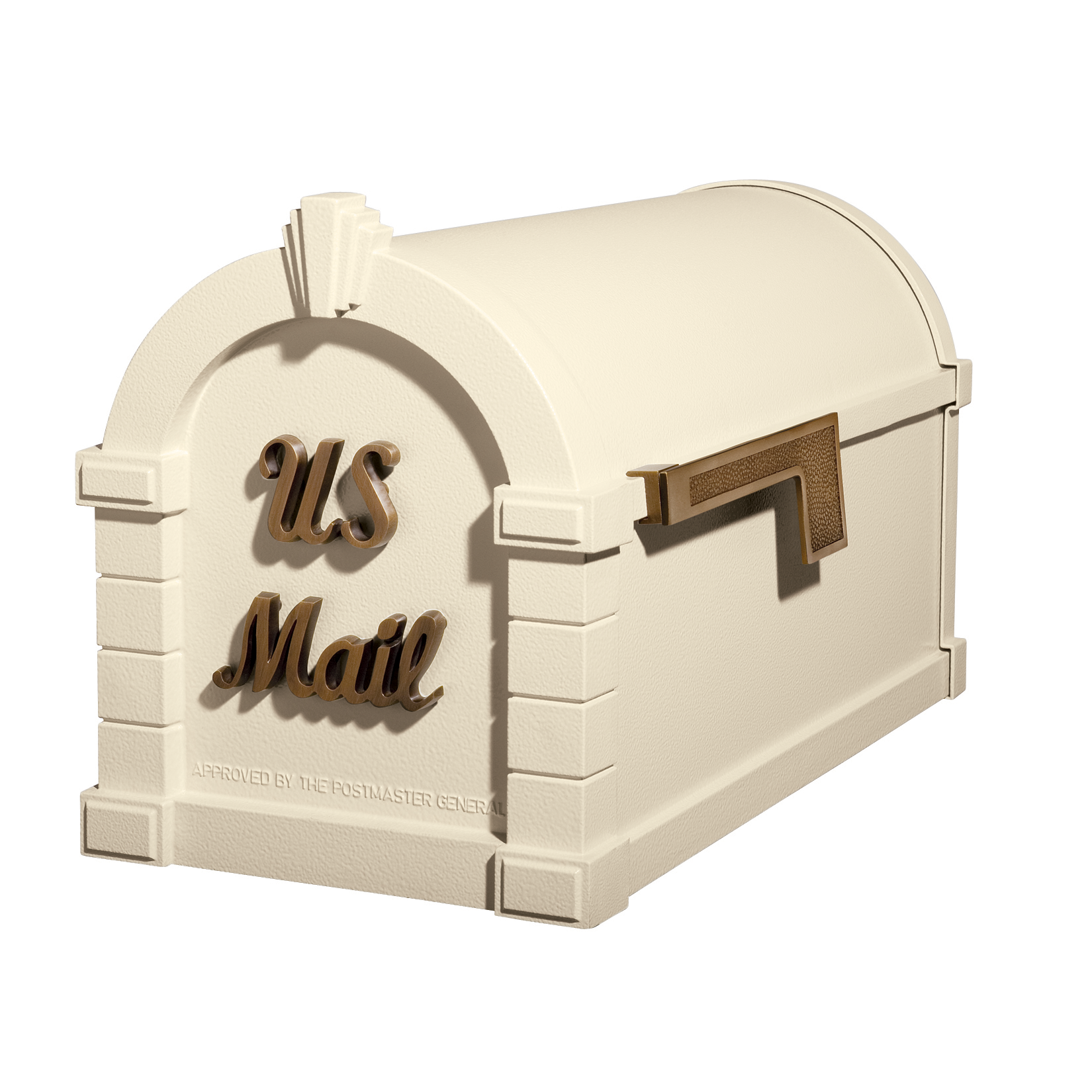 Gaines Signature Keystone Mailboxes<br >Almond with Antique Bronze