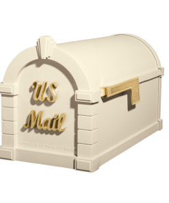 Gaines Signature Keystone MailboxesAlmond with Polished Brass