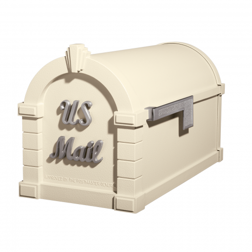 Gaines Signature Keystone Mailboxes<br >Almond with Satin Nickel