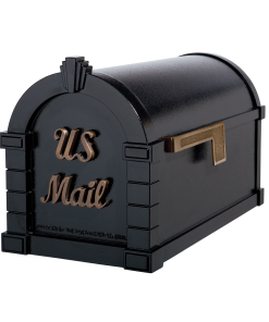Gaines Signature Keystone Mailboxes<br />Black with Antique Bronze