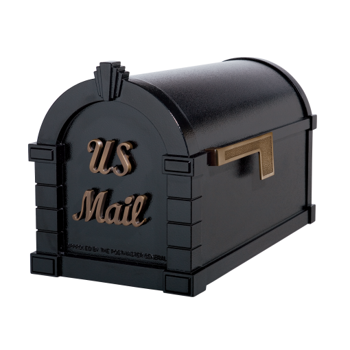 Gaines Signature Keystone Mailboxes<br />Black with Antique Bronze