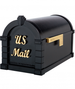 Gaines Signature Keystone MailboxesBlack with Polished Brass