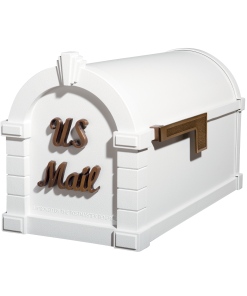 Gaines Signature Keystone Mailboxes<br />White with Antique Bronze