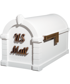 Gaines Signature Keystone MailboxesWhite with Antique Bronze