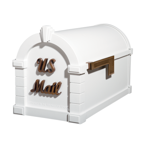 Gaines Signature Keystone Mailboxes<br />White with Antique Bronze