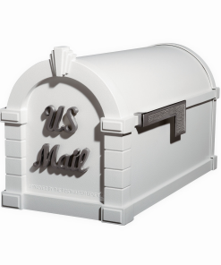 Gaines Signature Keystone Mailboxes<br />White with Satin Nickel