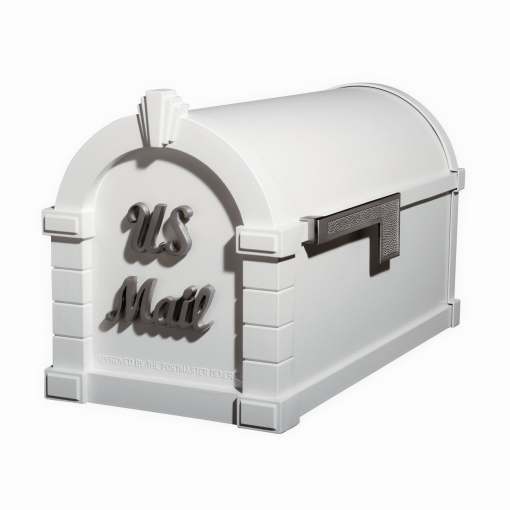 Gaines Signature Keystone Mailboxes<br />White with Satin Nickel