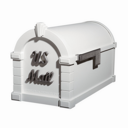 Gaines Signature Keystone MailboxesWhite with Satin Nickel