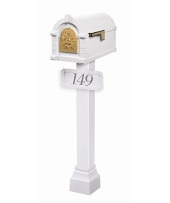 Gains Eagle Keystone Mailbox with Standard Post White