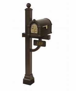 Gaines Fleur De Lis Keystone Mailbox with Deluxe Post
