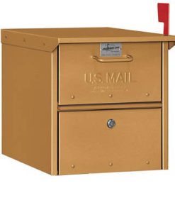 Salsbury Locking Column Roadside Mailbox Brass