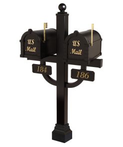 Gaines Signature Keystone mailbox with Double Deluxe Post