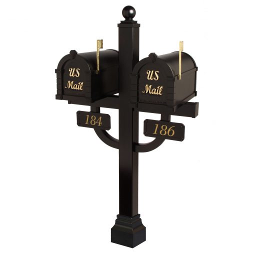 Gaines Signature Keystone mailbox with Double Deluxe Post