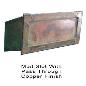 Mail Slot with Pass Through Copper Finish