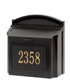 Black Whitehall Locking Wall Mount Mailbox