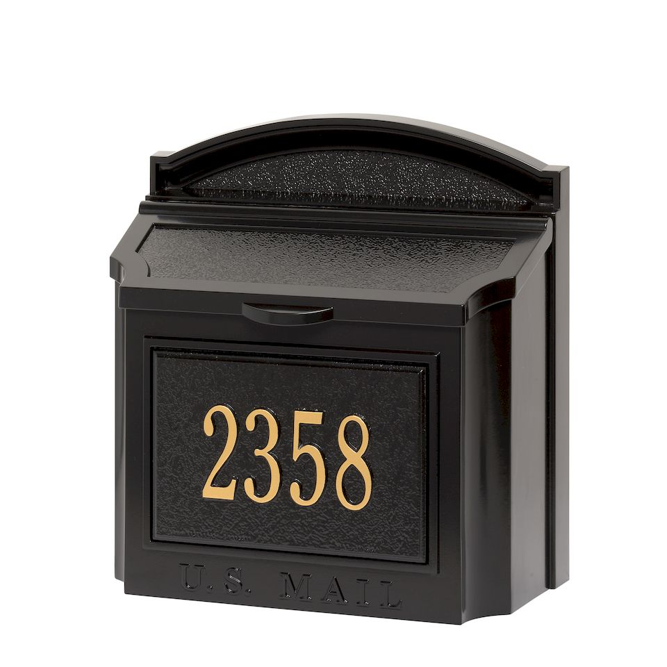 Black Whitehall Locking Wall Mount Mailbox