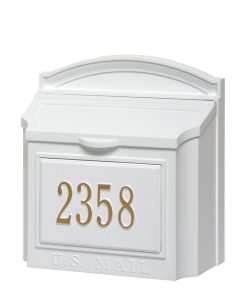 White Whitehall Locking Wall Mount Mailbox