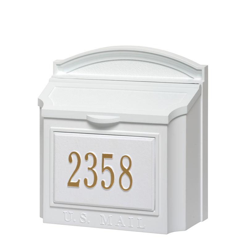 White Whitehall Locking Wall Mount Mailbox