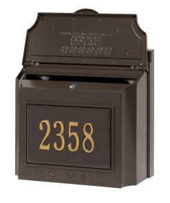 French Bronze Whitehall Locking Wall Mount Mailbox